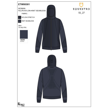 Damen-Funktionshoodie mit Kapuze und Micro-Mesh-Einsätzen
