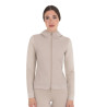Damen-Funktionshoodie mit Kapuze und Micro-Mesh-Einsätzen - Oxford-Tan