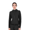 Damen-Funktionshoodie mit Kapuze und Micro-Mesh-Einsätzen - Schwarz