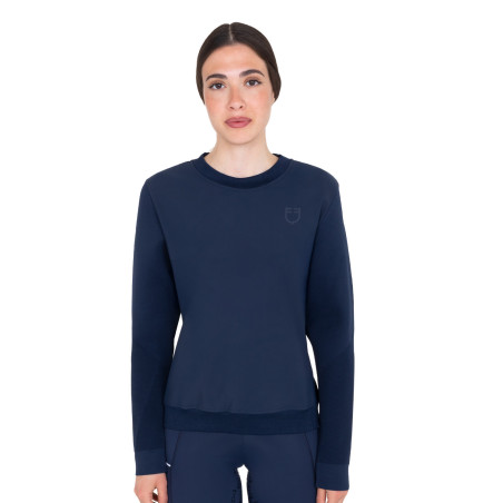 Damen-Technik-Sweatshirt mit Rundhalsausschnitt und Micro-Mesh-Einsätzen