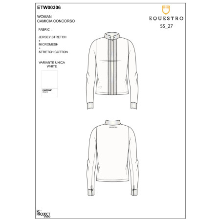 Damenwettkampf-Poloshirt Damen Reitturnier-Hemd