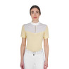 Damen-Turnier-Poloshirt Slim Fit mit Einsätzen aus kunstseidenähnlichem Stoff - Sonne