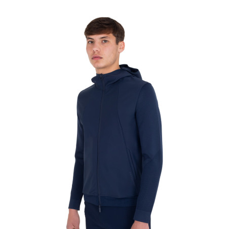 Herren-Technik-Hoodie mit Kapuze und Micro-Mesh-Einsätzen