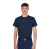 Basic Herren-T-Shirt mit Schriftzug auf der Brust - Marine