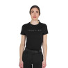 Damen-T-Shirt aus Baumwolle mit laminiertem Logo - Schwarz