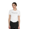 Damen-T-Shirt aus Baumwolle mit laminiertem Logo - Weiß