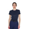 Damen Basic T-Shirt mit glänzendem Ton-in-Ton-Logo - Marine