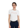 Damen-T-Shirt mit Strass aus Baumwolle - Weiß