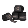 Fleecebandagen mit Strass-Logo - Schwarz