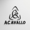 Acavallo Wandaufkleber Logo vorgeschnitten Höhe 35 cm - Schwarz
