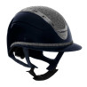 Damen-Reithelm Equestro Apocalypse, glänzende Schale mit Strass, EN 1384-2023 - Marine / Gunmetal