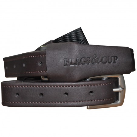 Einzelriemen Steigbügelriemen Flags & Cup mit Schnalle