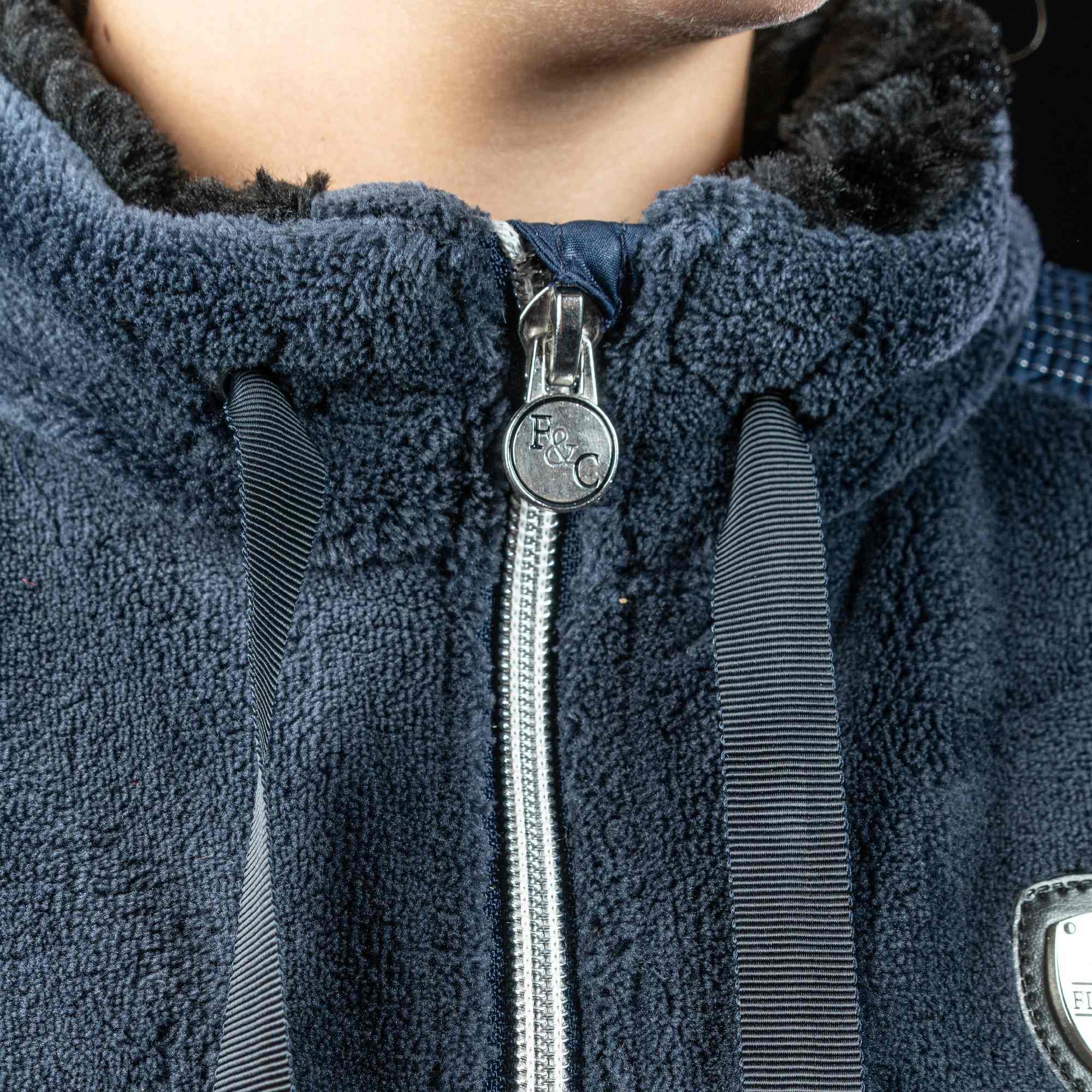 Kinder-Fleecejacke Kahari Flags & Cup Marineblau