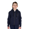 Mädchen-Hoodie aus Baumwolle mit Kapuze und Frontreißverschluss - Marineblazer