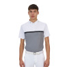 Herren-Turnierpoloshirt Equestro Ridertechnology kurzarm mit Reißverschluss - Weiß / Spottdrossel