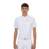 Herren-Turnierpoloshirt Equestro Ridertechnology kurzarm mit Reißverschluss - Weiß