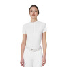 Damen-Turnierpoloshirt Equestro Ridertechnology aus perforiertem Gewebe - Weiß
