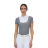 Damen-Wettkampfpolo Equestro Ridertechnology kurzärmelig - Weiß / Spottdrossel