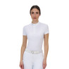 Damen-Wettkampfpolo Equestro Ridertechnology kurzärmelig - Weiß