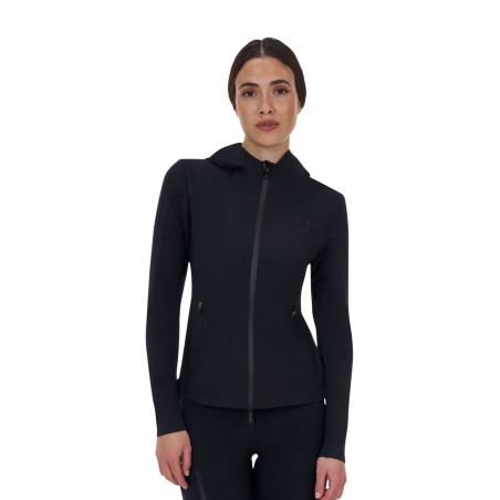 Damen-Technikpullover Equestro Ridertechnology Kapuze