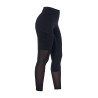 Damen-Leggings mit Vollgrip und perforierten Einsätzen - Schwarz