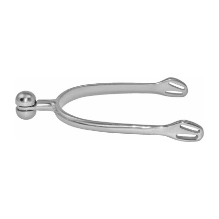 Edelstahlsporen Herren Soft Touch mit drehbaren horizontalen Halbmond-Enden 30 mm