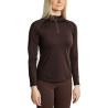 MoErica langärmliges Winter-Poloshirt mit Viertelreißverschluss Dusty Rose Montar - Braun