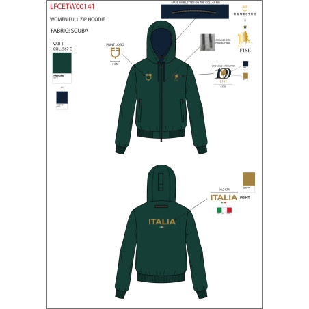 Damen-Kapuzenpullover Equestro X Fise 100