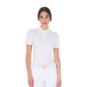 Damen-Turnierpolo Slim Fit aus Meshgewebe mit Reißverschluss Equestro - Weiß / Geißblatt