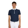 Herren-Polo Turnier Slim Fit Kurzarm Equestro - Hafennebel