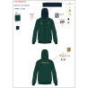 Herren-Hoodie Equestro X Fise 100 - Tiefes Salbei-Grün / blau-grüner Wald