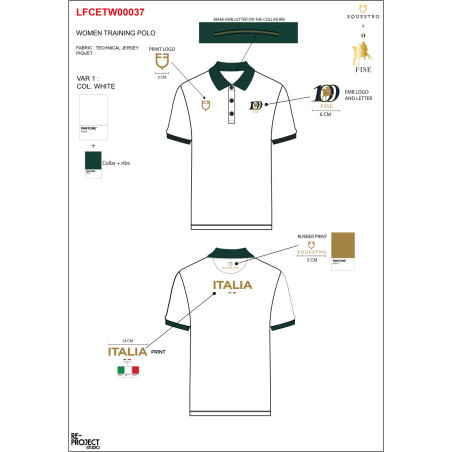 Damen-Poloshirt Training drei Knöpfe Equestro X Fise 100