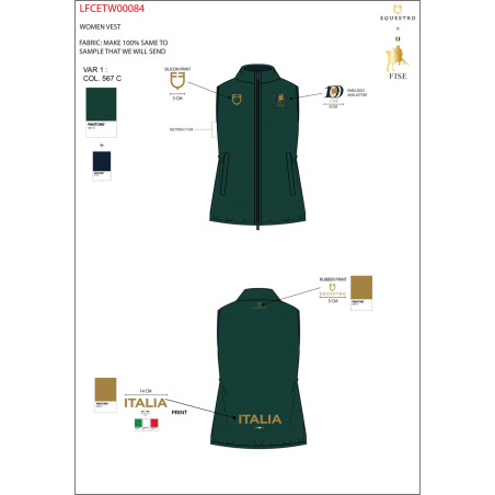 Damen-Weste Slim Fit Equestro X Fise 100