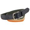 Covalliero Gürtel HW26 - Waldgrün / Beige / Orange