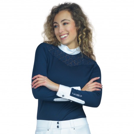 Damen-Langarm-Poloshirt Cassia Flags & Cup