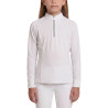 Turnier Bluse Mädchen classic langarm mit Glitzerreißverschluss Altrosa size 160 Kinder - Weiß