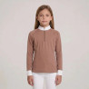 Turnier Bluse Mädchen classic langarm mit Glitzerreißverschluss Altrosa size 160 Kinder - Altrosa