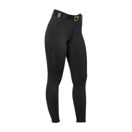 Mädchen-Leggings mit hohem Bund, Full-Grip, mit Gürtelschlaufen Equestro Kinder