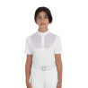 Mädchen-Wettkampf-Poloshirt mit Tüll Equestro Kinder - Weiß
