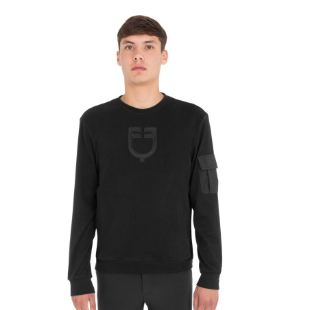 Herren-Fleecepullover mit Rundhalsausschnitt und seitlicher Tasche Equestro