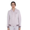 Damen-Hoodie mit Kapuze und Frontreißverschluss Equestro - Violett meliert / Geweih