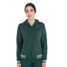 Damen-Hoodie mit Kapuze und Frontreißverschluss Equestro - Tannengrün / Schiefergrau