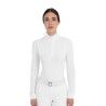 Damen-Turnier-Poloshirt langarm perforiert Equestro - Weiß
