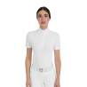 Damen-Wettkampf-Poloshirt kurzarm mit Mesh-Einsätzen Equestro - Weiß