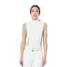 Damen-Wettkampf-Poloshirt kurzarm mit Mesh-Einsätzen Equestro - Kopfsteinpflaster