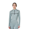 Damen-Trainingspolo Langarm mit Monogramm-Print Equestro - Schiefergrau
