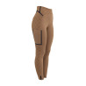 Damen-Leggings mit hoher Taille aus technischem Monogrammstoff Equestro - Tabakbraun
