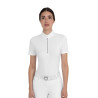 Damen-Kurzarm-Turnierpolo mit Strass Equestro - Weiß
