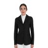 Damen-Turnierjacke Monogramm aus Samtoptikstoff Equestro - Schwarz