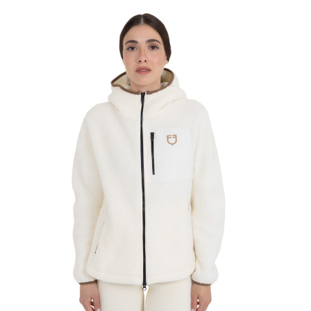 Damen-Teddyfleece-Hoodie mit Reißverschluss Equestro